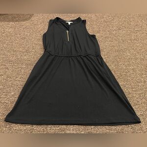 EUC Banana republic M Women's Black Sleeveless Dress with Gold Zipper casual